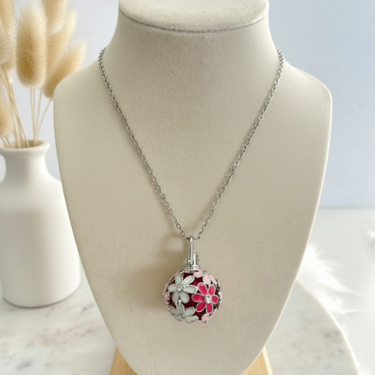 Collar llamador de ángel rosa