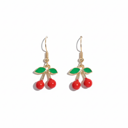Aretes colgantes de cereza
