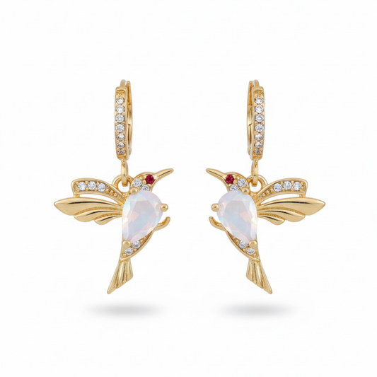 Arracadas Huggie colibrí