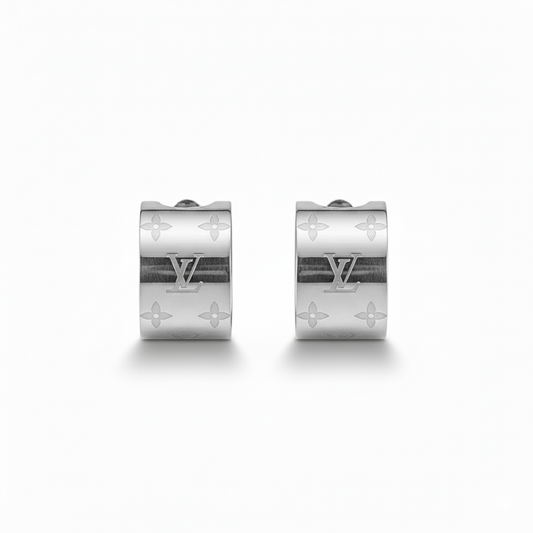 Aretes Louis Vuitton Style -Plateados