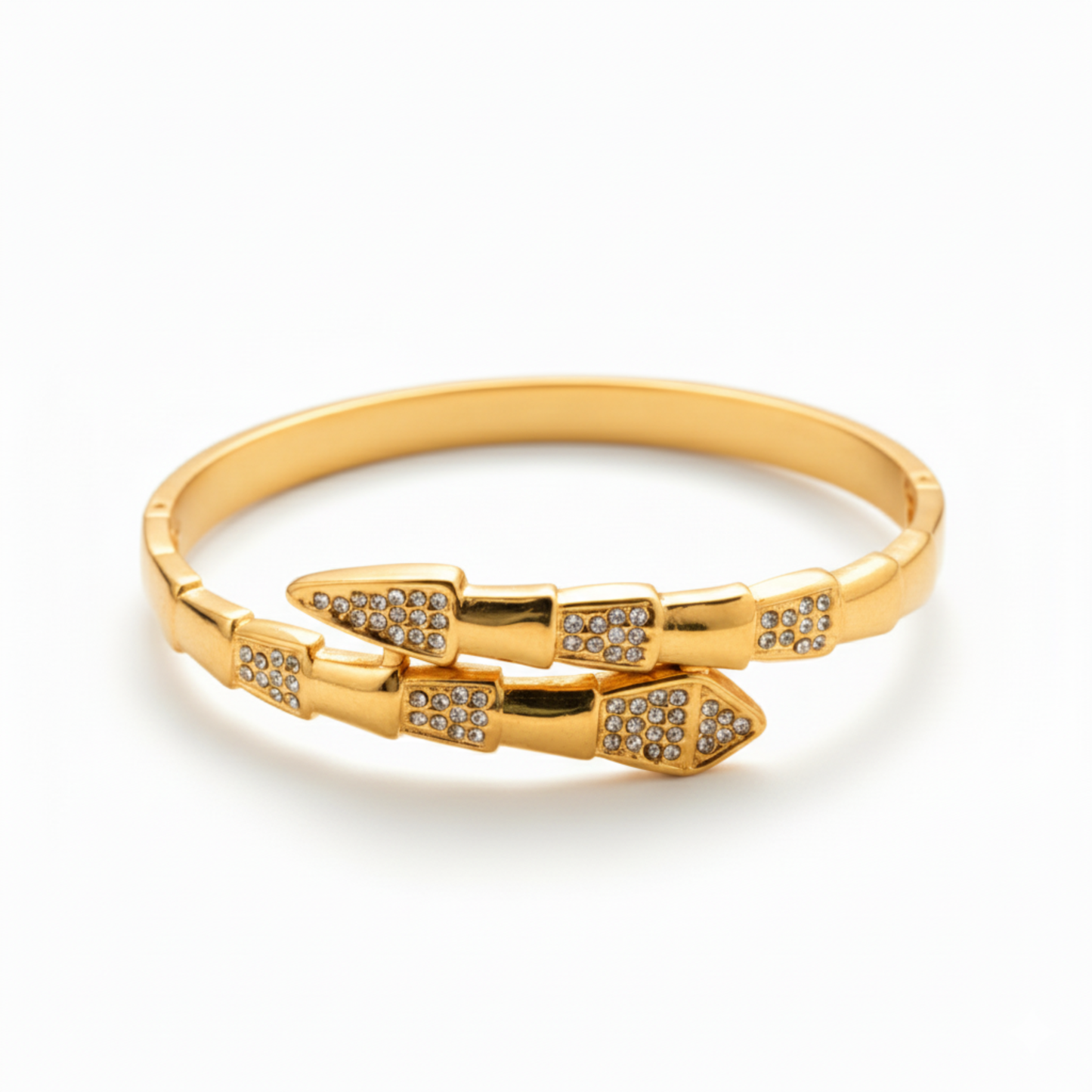 Brazalete dorado Ouroboros Bvlgari Style