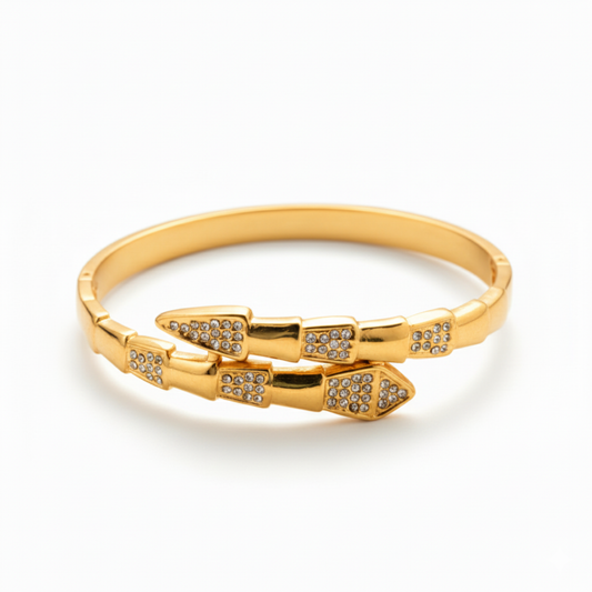Brazalete dorado Ouroboros Bvlgari Style