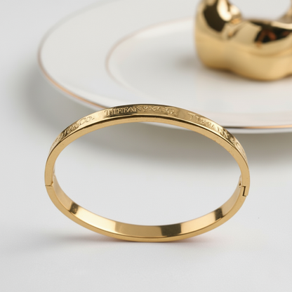 Brazalete Grabada Tiffany Style- Dorada