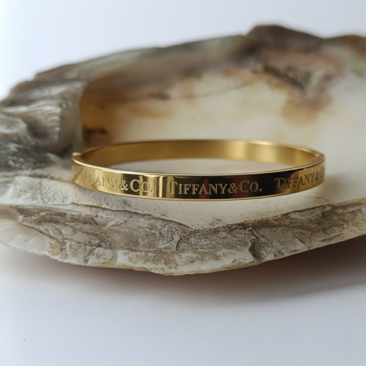 Brazalete Grabada Tiffany Style- Dorada