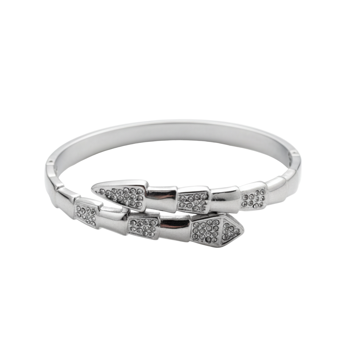 Brazalete plateado Ouroboros Bvlgari Style