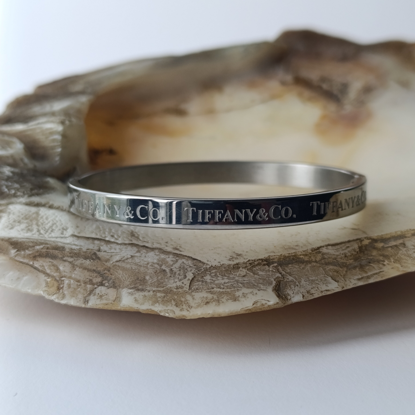 Brazalete Grabada Tiffany Style- Plateado