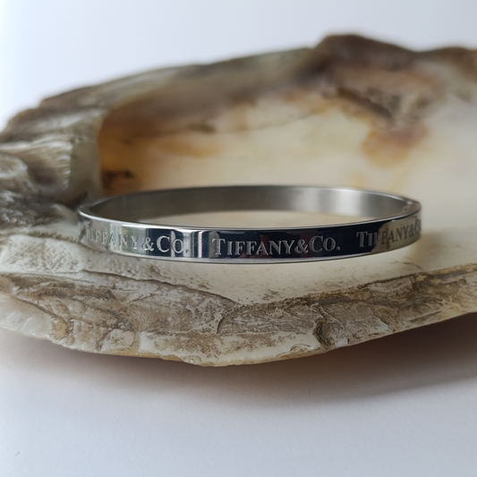 Brazalete Grabada Tiffany Style- Plateado