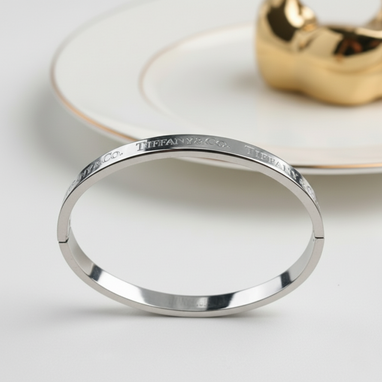 Brazalete Grabada Tiffany Style- Plateado