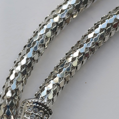 Conjunto Collar y Pulsera Serpiente Plateada