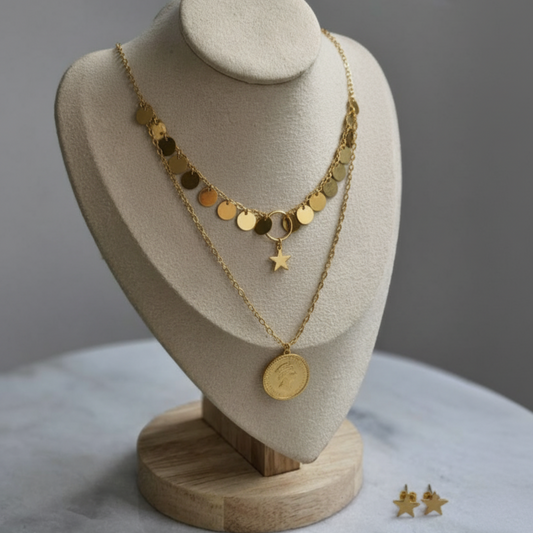 Collar Doble Dorado con Estrella Princesa Austaliana